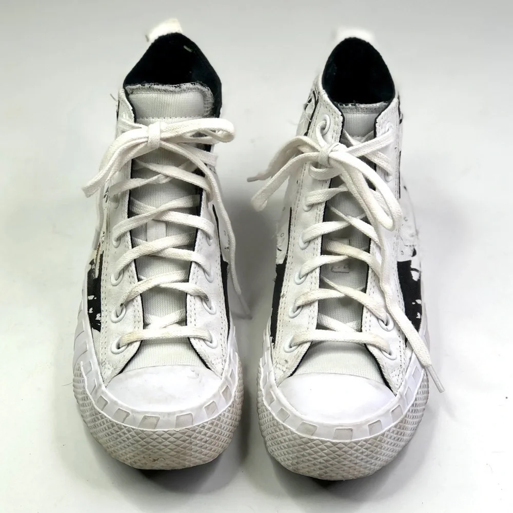 Converse Unt1Tl3D Hi Script Print Black high top sneakers 6